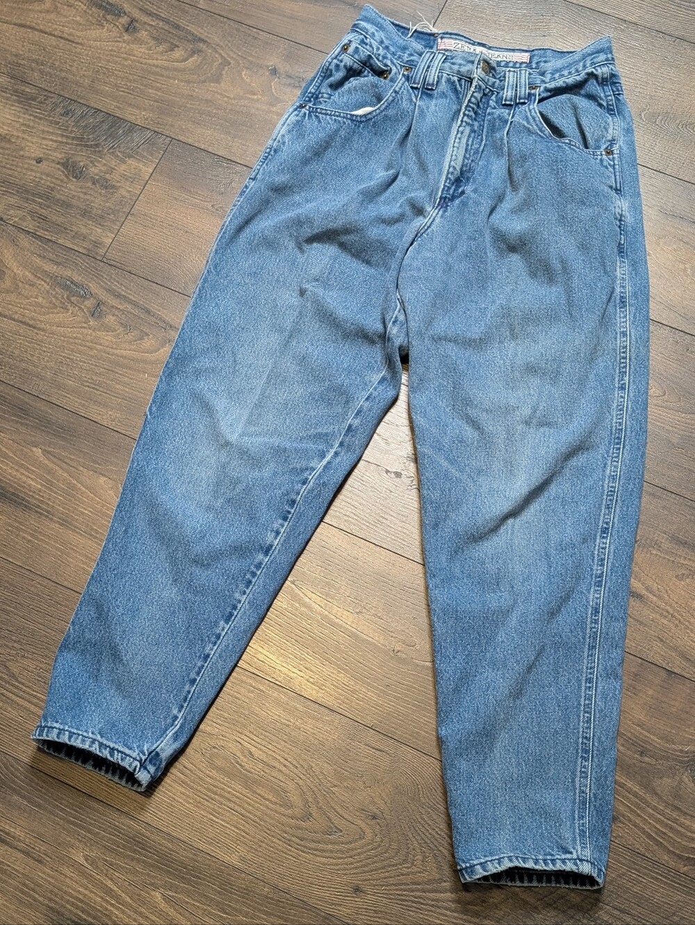 Zena 80s 90s Taper Pleat Denim Women’s Jeans Size 10 Vintage